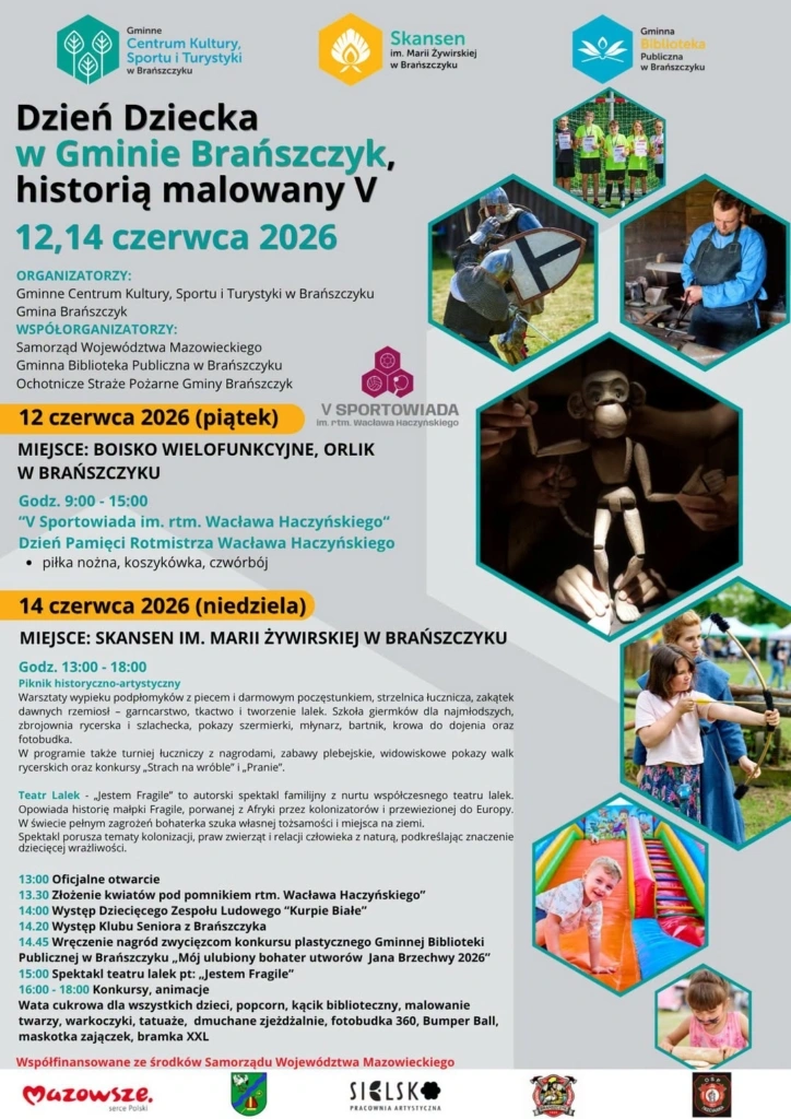 Plakat: Dzień Dziecka „Historią malowany V” — program 12 i 14 czerwca