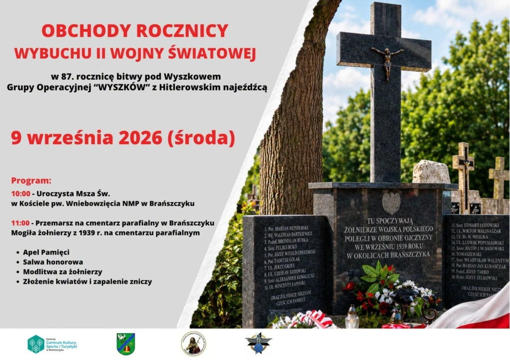 Plakat: 87. rocznica bitwy Grupy Operacyjnej „Wyszków” — zaproszenie